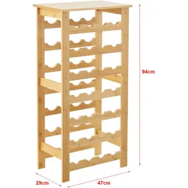 [en.casa] Weinregal Äänekoski 94x47x29 cm Bambus Natur