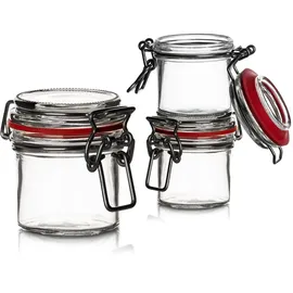 BigDean 12er Set Vorratsgläser 125ml - Drahtbügelglas Gewürzglas mit Deckel & Bügelverschluss - Germany – Einmachgläser luftdicht - Schwarz