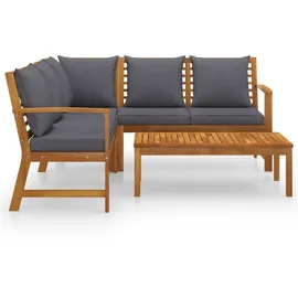 vidaXL Garten-Lounge-Set 4-tlg. grau