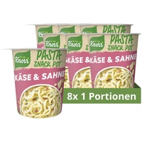 Knorr Pasta Snack Pot Käse & Sahne leckere Instant Nudeln fertig in nur 5 Minuten 8x 71g