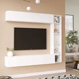 Mobili Rebecca Wohnwand Weiß Modern set 3 stk