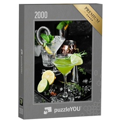 puzzleYOU Puzzle Erfrischender Cocktail mit Limette und Rosmarin, 2000 Puzzleteile, puzzleYOU-Kollektionen Getränke
