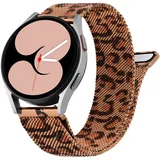 Vancle Armband für Samsung Galaxy Watch 4 Armband 40mm 44mm Damen Herren,Metall Mesh Edelstahl Ersatzarmband 20mm Uhrenarmband für Galaxy Watch 4 Classic 42mm 46mm(Leopard)