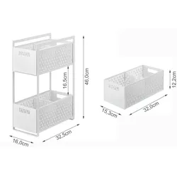 Yamazaki Tower Schrank-Aufbewahrungskorb Metall weiß