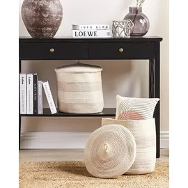 Beliani Aufbewahrungskorb 2er Set Baumwolle Hellbeige