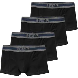 BENCH Boxer "Boxershorts für Jungen", Jungen, Gr. 122/128, 4 Stk., grau (schwarz, anthrazit, meliert), Jersey, Obermaterial: 95% Baumwolle, 5% Elasthan, unifarben, körpernah, Unterhosen Unterhose Boxershort Unterwäsche, mit Overlock-Nähten vorn