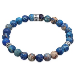 Kuzzoi Bead-Armband-Set Herren Achat Perlen Blau Beads 925 Silber silberfarben 19