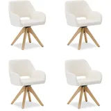 Homestyle4u Esszimmerstuhl Teddystoff beige 4er Set