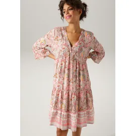 Aniston CASUAL Tunikakleid Fantasievolles Muster Braun/Orange/Pink/Rosa 48