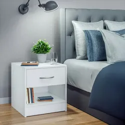 CASARIA® Nachttisch mit Schublade 41cm Weiß