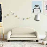Kindersofa Creme 70x45x30 Cm Kunstleder