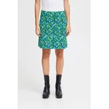 ICHI Bleistiftrock Damen Floral Blau/Grün/Mehrfarbig XL