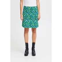 ICHI Bleistiftrock Damen Floral Blau/Grün/Mehrfarbig XL