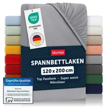 Blumtal Spannbettlaken Mikrofaser 120 x 200 cm grau 1 St.