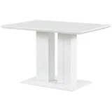 Esstisch Daures 117 in Weiß Hochglanz, eckiger edler Esszimmertisch, 120 x 80 cm, robust und stabil, elegantes Design - Weiß