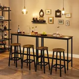 VASAGLE Bartisch-Set mit 2 Barhockern 0 x 0 cm Schwarz