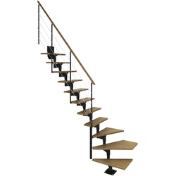 DOLLE Mittelholmtreppe, Metall, 11 Stufen, max. Geschosshöhe - grau
