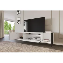 altdecor ELIO Lowboard 200 cm Schwarz/Weiß Holzwerkstoff