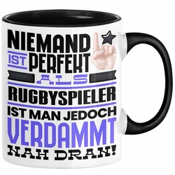 Trendation Tasse Rugbyspieler Geschenk Tasse Lustige Geschenkidee für Rugbyspieler Gebu schwarz