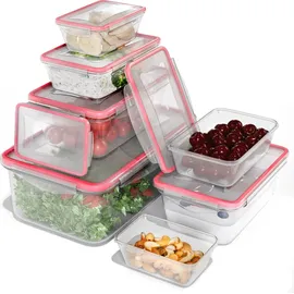 classbach Classbach® Frischhaltedosen mit Deckel | 7er Set | 100% dicht | Meal Prep Boxen | für Mikrowelle Spülmaschine Gefrierfach geeignet | Lunchbox | Dosen Meal Prep stapelbar | Gefrierdosen | C-FHD 4008 K