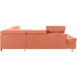 sit&more Ecksofa SIT & MORE "Limit L-Form", orange (terrakotta), B:275cm H:89cm T:217cm, Kunstleder SOFTLUX;Luxus-Microfaser ALTARA NUBUCK (100% Polyester);Struktur (100% Polyester), Sofas, Ecksofa, wahlweise mit Bettfunktion und Bettkasten