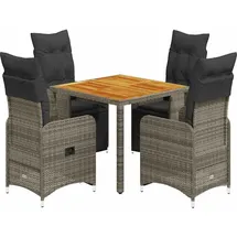 vidaXL Garten-Bistro-Set 5-tlg. Grau