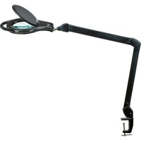 Maul LED-Lupenleuchte Glaslinse 127mm (5 Zoll) Tischklemme schwarz