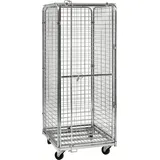 Kongamek Sicherheitscontainer 720x830x1840mm verzinkt mit Gitterboden, 4 Gitterwänden, Tür und Bremse