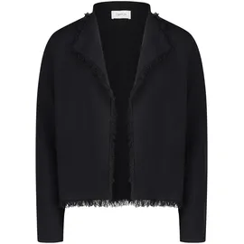 Cartoon Strickjacke mit Fransen Schwarz 34