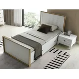 JVmoebel Schlafzimmer-Set Bett Einzelbett Nachttisch Schlafzimmer 2tlg. Modern