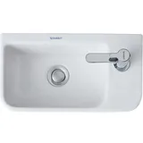 Duravit Me by Starck Handwaschbecken, Hahnloch rechts, ohne Überlauf, mit Hahnlochbank, weiß WonderGliss