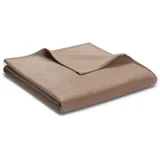 Biederlack Kuscheldecke 150 x 200 cm Baumwolle Braun