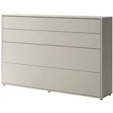 MIRJAN24 Schrankbett Bed-Concept BC-05 Horizontal 120x200 (Leistenlattenrost aus Holz) Beleuchtung als Option, 211x46-148x138 cm beige
