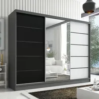 Mebloland Schwebetürenschrank, 3-türig Schrank 200 cm mit Spiegel AURELIA