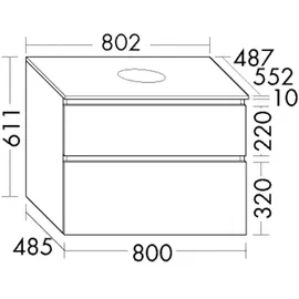 Burgbad Lin20 Waschtischunterschrank 80,2 x 55,2 x 66,1 cm Weiß