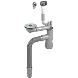 PREVEX Flexloc Siphon, platzsparend, universal, für die Küchenspüle | aus recyceltem Kunststoff und Edelstahl hergestellt