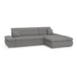 DOMO collection Ecksofa »Moric, L-Form, XXL-Sofa - Breite 300cm, viel Platz, auch in Cord« wahlweise mit Bettfunktion und Armteilverstellung, dunkelgrau, grau
