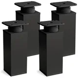 sossai® Möbelfuß Design-Möbelfüße, 4er & 8er Set, höhenverstellbar MFV1, Farbe: Schwar, (4-St), Farbe: Schwarzmatt schwarz 12 cm
