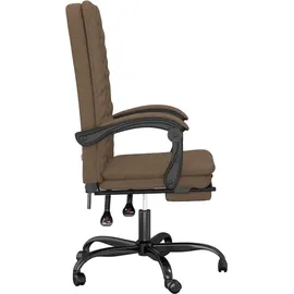 vidaXL Bürostuhl mit Liegefunktion Stoff Braun