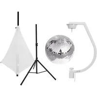 Eurolite Set Spiegelkugel 30cm mit Stativ und Segel weiß