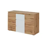 Möbel Kraft Kommode 120 x 80 x 40 cm Holzfarben / Weiß
