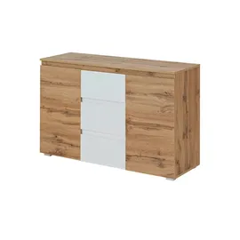 Möbel Kraft Kommode 120 x 80 x 40 cm Holzfarben / Weiß