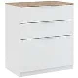 Vicco Kommode Betti 80 x 90 cm mit 3 Schubladen, Weiß/Sonoma - Sideboard,