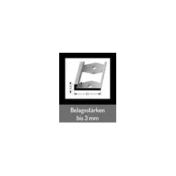 Corpet Küberit Doppel-K Profil Aluminium - silber - Länge 250 cm