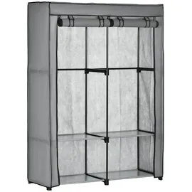 Homcom Kleiderschrank 118 x 170 x 49 cm Hellgrau