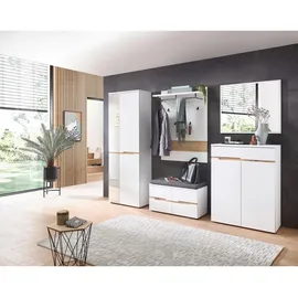 Stella Trading Garderobenpaneel Memphis Weiß, Eiche Artisan Holzwerkstoff, 80x118x30 cm Aufhängemöglichkeit, Hutablage, Kleiderstange, Garderobe, Garderobenpaneele, Garderobenpaneele