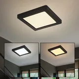 GLOBO LED Panel Deckenleuchte schwarz Wohnzimmerleuchte Schlafzimmerlampe, verstellbare Lichtfarben, 12W 900lm warmweiß, neutralweiß,