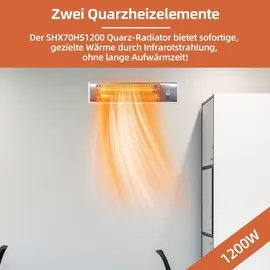 SHX SHX70HS1200 Wand-Heizstrahler 1,2 kW silber