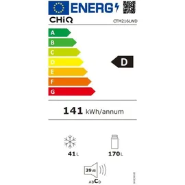 CHiQ CTM216LWD Kühl-Gefrierkombination (211 l, 1428 mm hoch, Weiß)