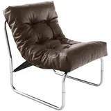 KADIMA DESIGN Clubsessel, Braun Textil, Kufe, 60x76x71 cm, Wohnzimmer, Sessel, Polstersessel